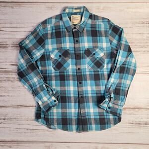 American Eagle AE Flannel Athletic Fit Blue Plaid Shirt sz Large